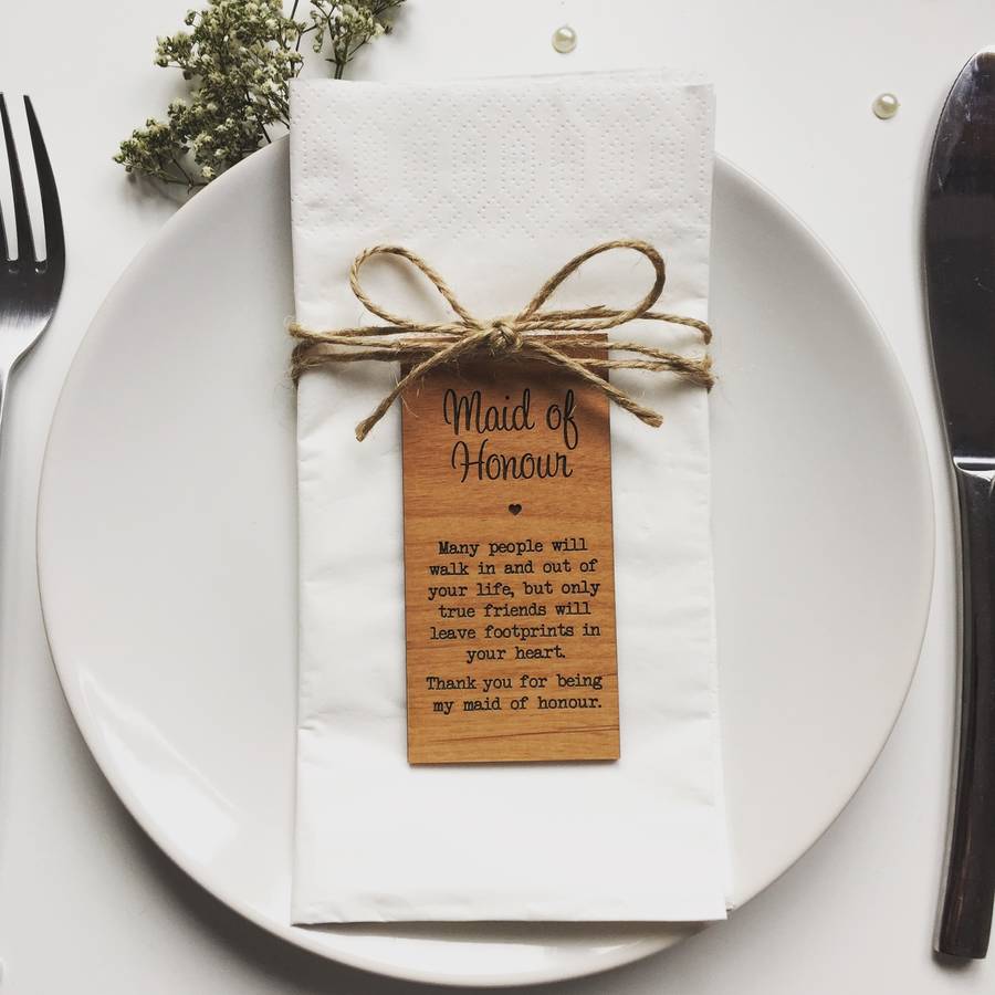 Maid Of Honour Wooden Place Setting By Design by Eleven