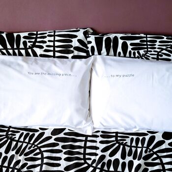 Couples Embroidered 'You Are The' Quote Pillowcase Set, 2 of 4