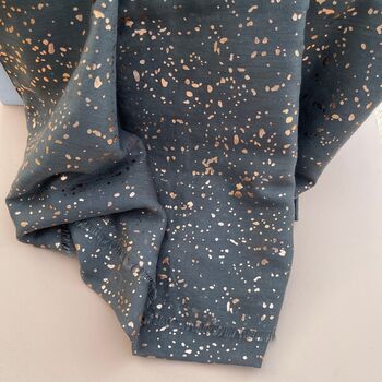Charcoal Grey Rose Gold Print Scarf, 3 of 5