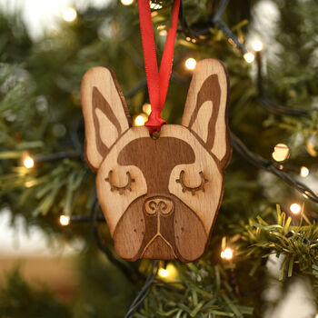 French Bulldog Dog Wooden Christmas Decoration, 4 of 7