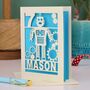 Personalised Papercut Robot Birthday Card, thumbnail 1 of 6