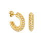 Anti Tarnish Chunky Crystal Hoop Earrings In Gold Colour, thumbnail 2 of 6