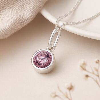 Personalised June Birthstone Necklace In Sterling Silver, 2 of 10