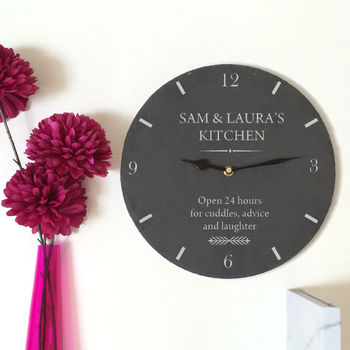 Personalised Slate Kitchen Clock, 6 of 7