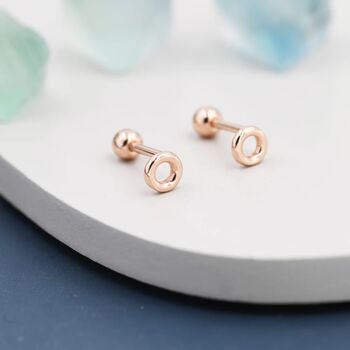 Tiny Circle Screw Back Earrings In Sterling Silver, 5 of 11