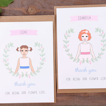 Flower Girl Personalised Thank You Or Will You Be Card, 2 of 7