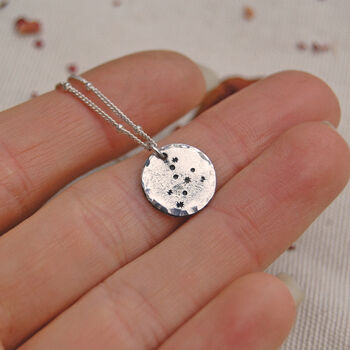 Personalised Constellation Starsign Coin Necklace In Silver, 3 of 5