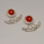 Carnelian, Pearl Earrings, Sterling Silver Earrings, thumbnail 4 of 8