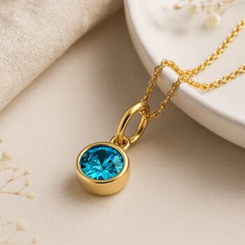 Personalised December Birthstone Necklace In Gold Plated Silver, 4 of 12