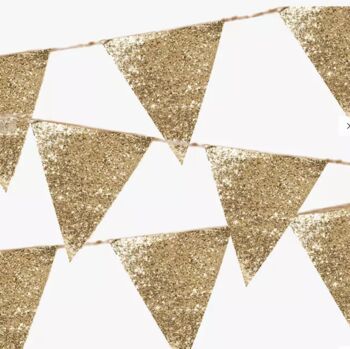 Luxe Gold Glitter Bunting, 3 of 3