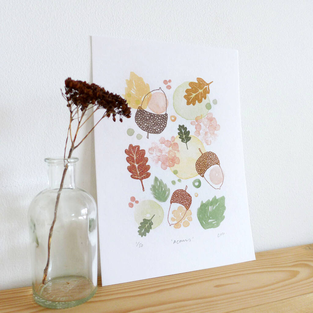 'Acorns' Wall Art Print By Charlotte Macey
