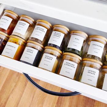 Set Of Spice Jars With Custom Labels, 9 of 11