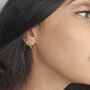 Minimalist Paved Double Clicker Gold Plated Hoops, thumbnail 4 of 5