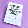 Moon And Back Silver Earrings With Choice Of Message Card, thumbnail 5 of 5