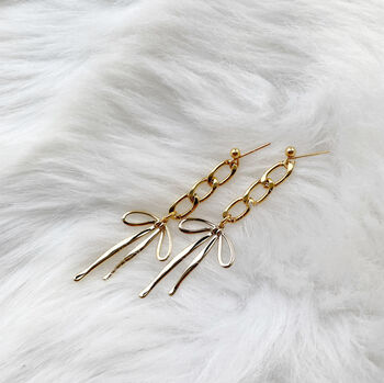 Bow And Chunky Chain Earrings, 4 of 10