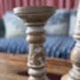 Mango Wood Pillar Candle Holder Set Of Two, thumbnail 5 of 9