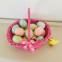 Vintage Hand Painted Pink Egg Basket ~ One, thumbnail 4 of 6