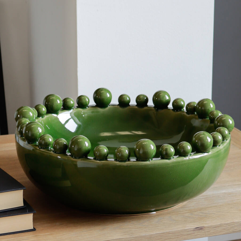 Large Decorative Green Bowl, 1 of 3