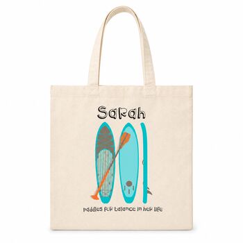 Personalised Paddle Boarding Tote Bag Gift, 6 of 6