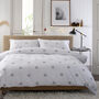 Snowflakes Embroidery Cotton Bedding Duvet Cover Set White, thumbnail 1 of 4