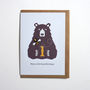 Bear And Bee First Birthday Card Age One, thumbnail 2 of 2