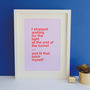 'Light At The End Of The Tunnel' Typography Print, thumbnail 3 of 4