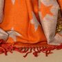 Cashmere Blend Star Scarf In Orange And Grey, thumbnail 3 of 3