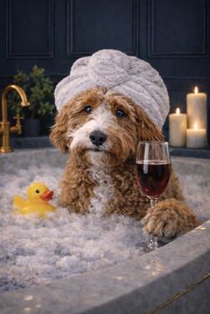 Dog Bathroom Portrait From Your Own Photo, 4 of 4