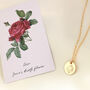 June Birth Flower Necklace Rose, thumbnail 2 of 5