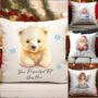 Personalised Cute Christmas Characters Gift Cushion, thumbnail 1 of 6