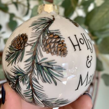 Personalised Pine Cone Bauble, 3 of 3