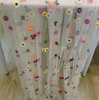 Embroidered Lace Floral Table Runner, 3 of 4