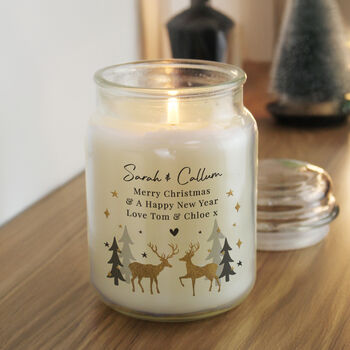 Personalised Reindeer Couple Christmas Candle Jar, 2 of 4