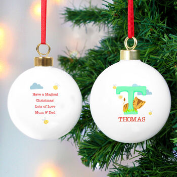 Christmas Animal Initial Personalised Hanging Bauble, 5 of 5