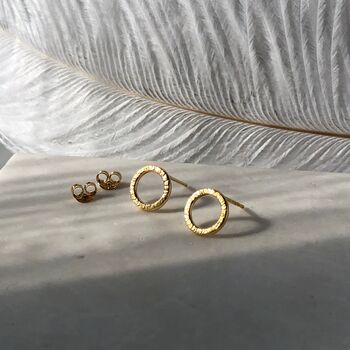 Textured Circle Stud Earrings, 12 of 12