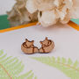 Wooden Fox Stud Earrings, thumbnail 4 of 4