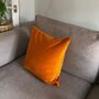 Orange Velvet Cushion With Piping, thumbnail 4 of 4