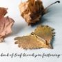 Natural Cottonwood Heart Leaf Gold Or Silver Brooch, thumbnail 7 of 12