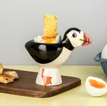 Handmade Ceramic Puffin Egg Cup New, 2 of 2