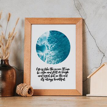 Life Is Like The Ocean Inspirational Print, 3 of 5