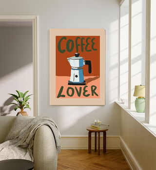 Coffee Lover Typography Kitchen Art Print, 2 of 3