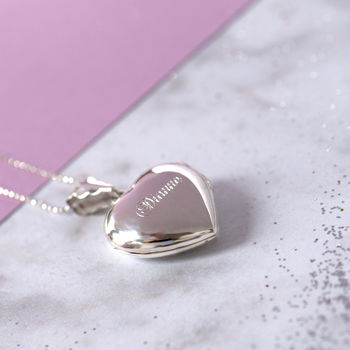 Personalised Sterling Silver Heart Locket On Ball Chain, 5 of 12