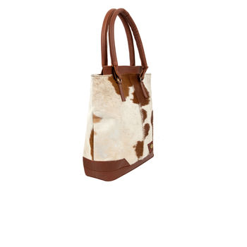 Brown And White Pony Hair Florence Tote Handbag, 3 of 8