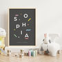 Personalised Name Print Colourful Memphis Style, thumbnail 4 of 10