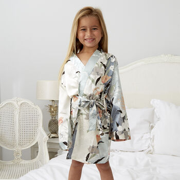 Mini Personalised Bridal Floral Print Dressing Gown, 2 of 4