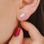 Sterling Silver Mini Feather Stud Earrings, thumbnail 1 of 8