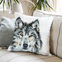 Inky Wolf Large Luxury Cushion And Pad, thumbnail 2 of 4