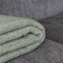Green And Grey Woven Wool Throw, thumbnail 5 of 5