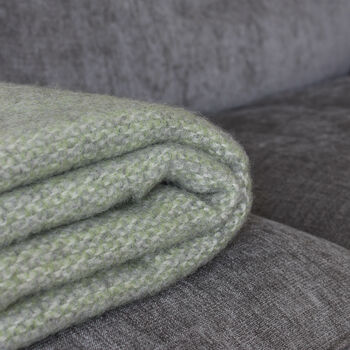 Green And Grey Woven Wool Throw, 5 of 5