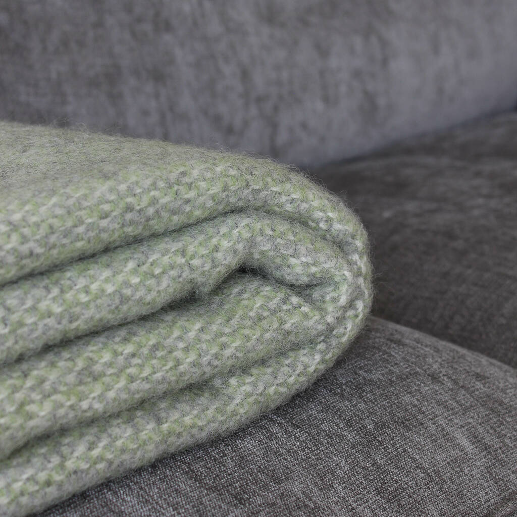 Green And Grey Woven Wool Throw By Marquis & Dawe | notonthehighstreet.com
